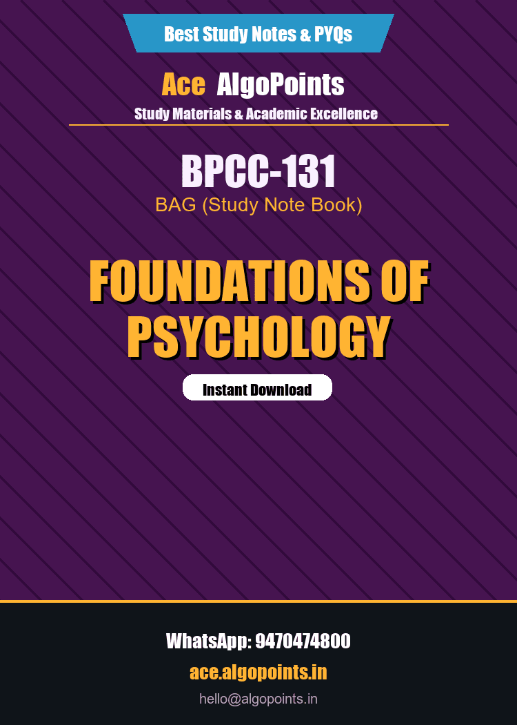 BPCC-131 - Foundations of Psychology