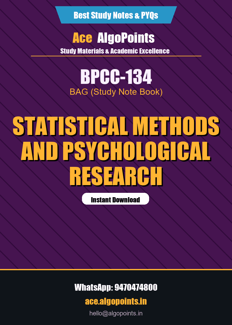 BPCC-134 - Statistical Methods and Psychological Research