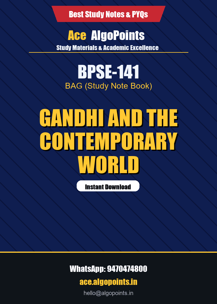 BPSE-141 - Gandhi and the Contemporary World