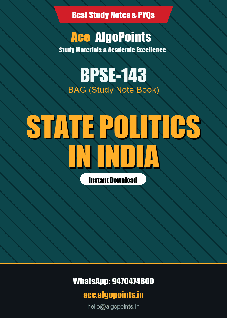 BPSE-143 - State Politics in India