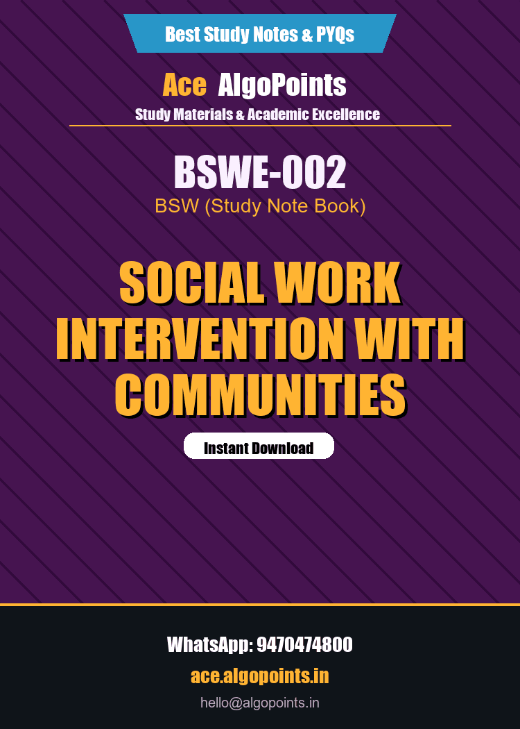 BSWE-002 - Social Work Intervention with Communities