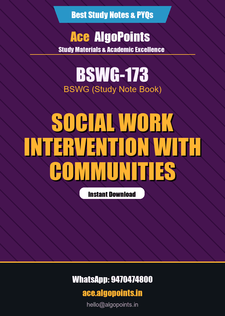 BSWG-173 - Social Work Intervention with Communities