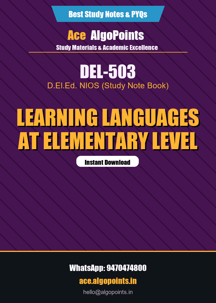 DEL-503 - Learning Languages at Elementary Level