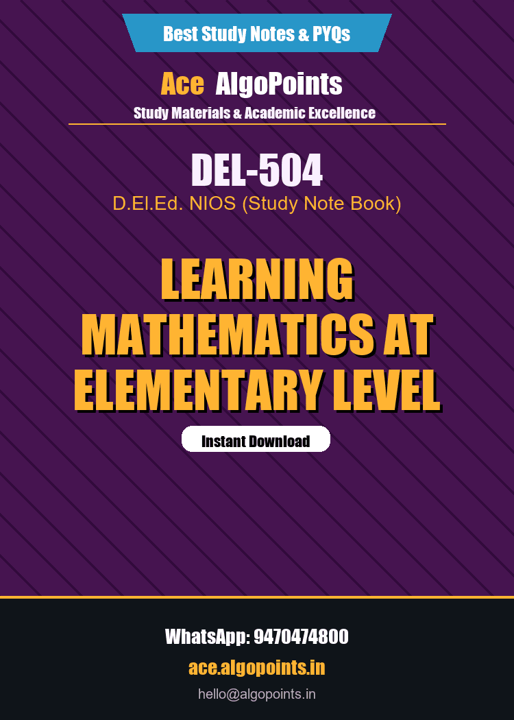 DEL-504 - Learning Mathematics at Elementary Level