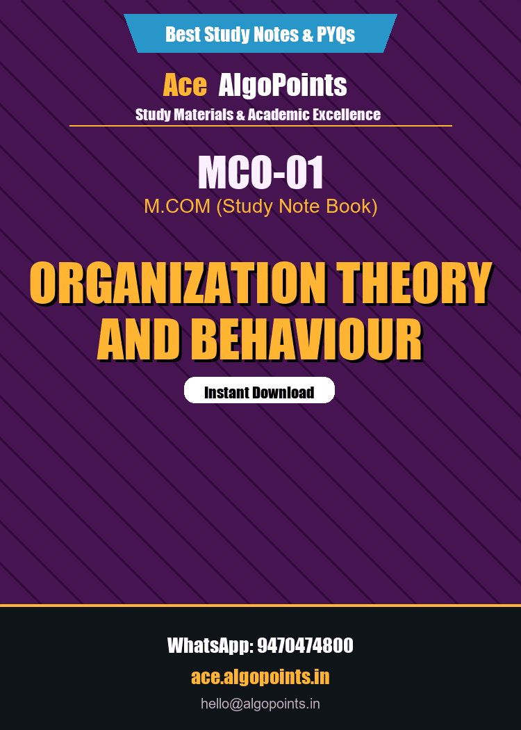 MCO-01 - Organization Theory and Behaviour