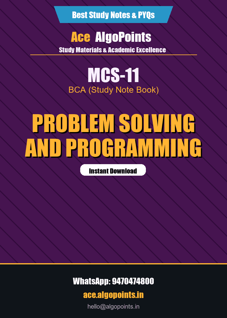 MCS-11 - Problem Solving and Programming