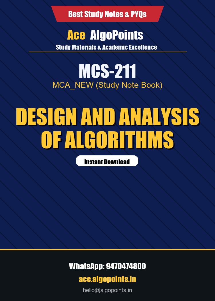MCS-211 - Design and Analysis of Algorithms