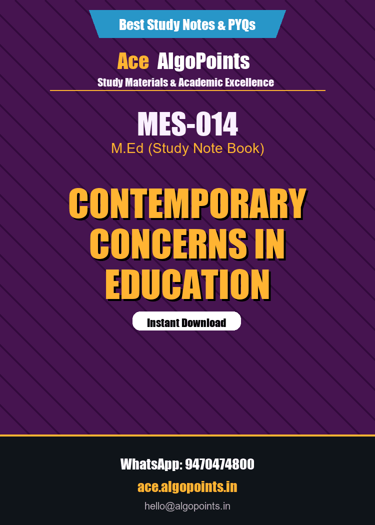 MES-014 - Contemporary Concerns in Education