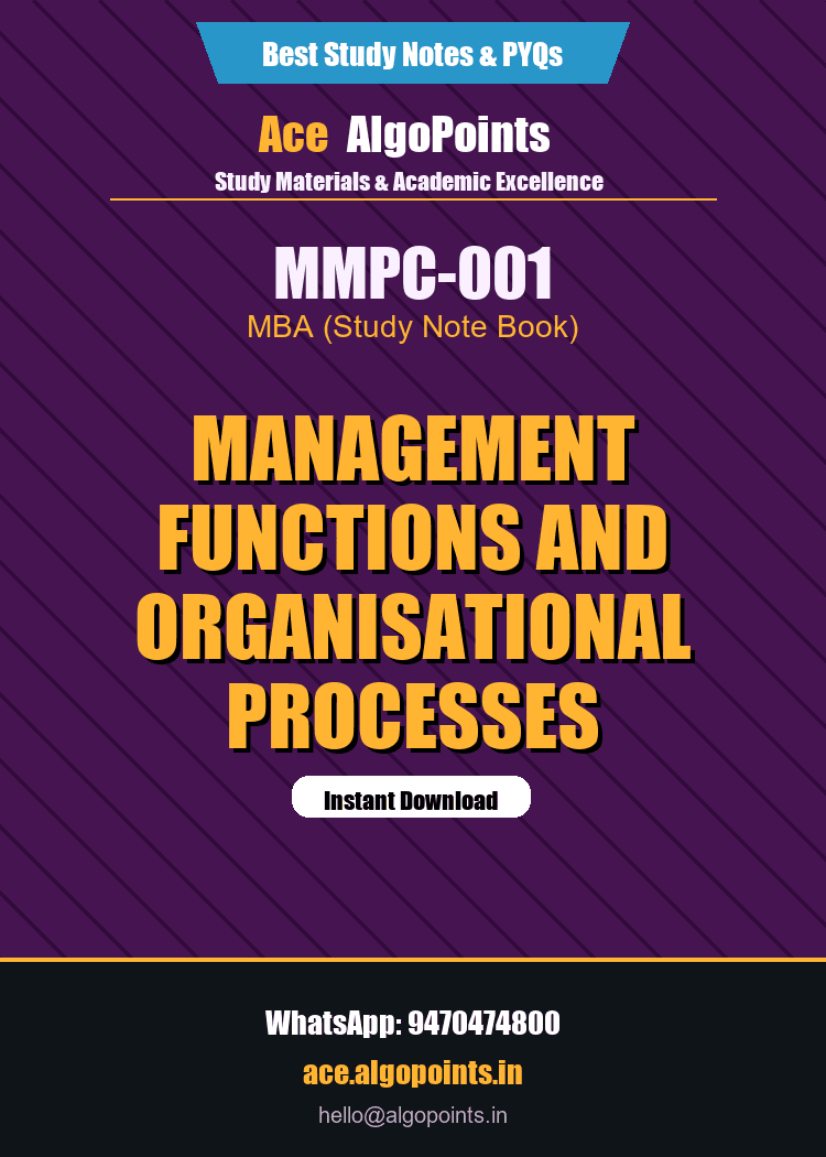 MMPC-001 - Management Functions and Organisational Processes