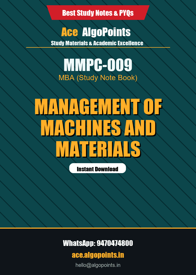 MMPC-009 - Management of Machines and Materials
