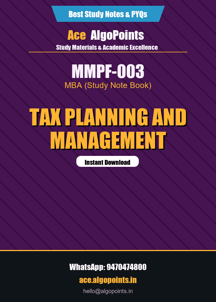 MMPF-003 - Tax Planning and Management