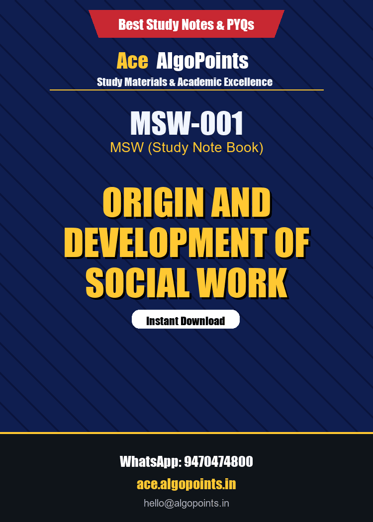 MSW-001 - Origin and Development of Social Work