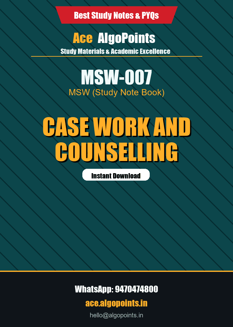 MSW-007 - Case Work and Counselling