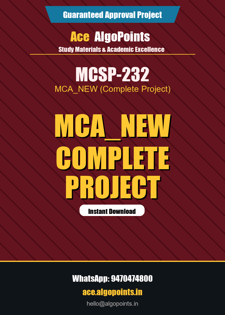 MCSP-232 - MCA_NEW Project Report