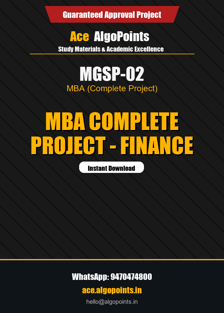 MGSP-02 - MBA Project Report - Finance