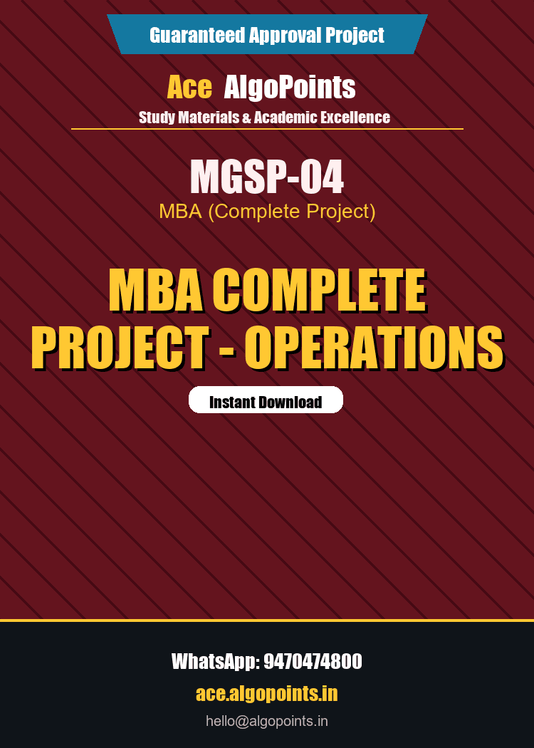 MGSP-04 - MBA Project Report - Operations