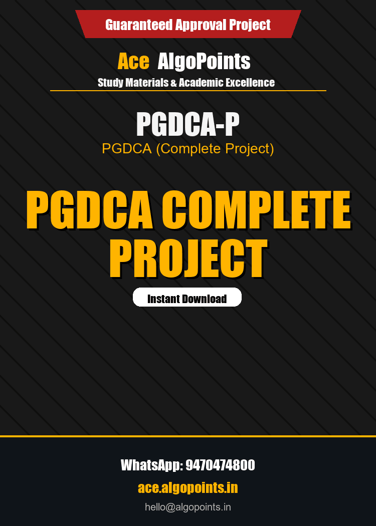 PGDCA-P - PGDCA Project Report