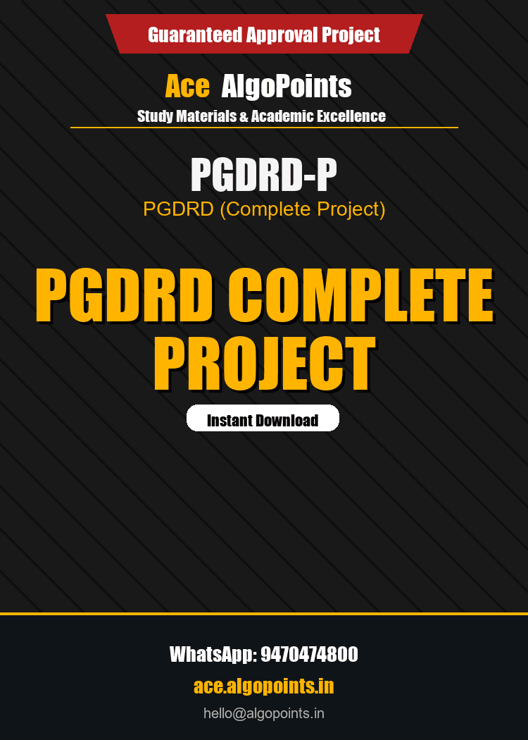 PGDRD-P - PGDRD Project Report